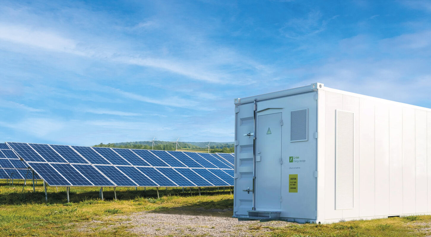 Hybridlösung Wind, Solar, Speicher